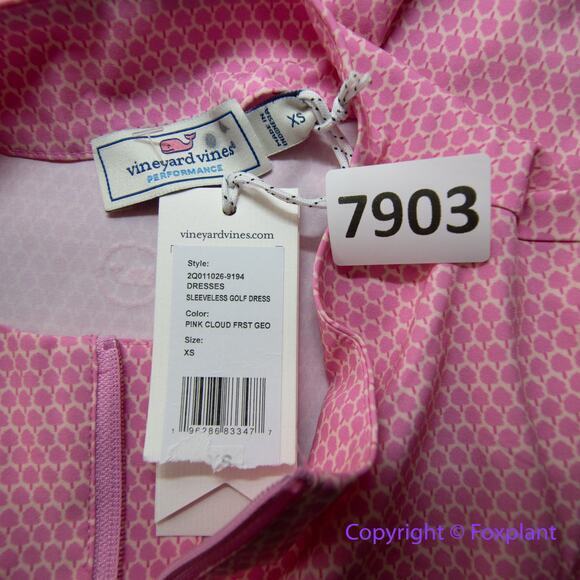 New! Vineyard Vines Sleeveless Golf Dress Pink Cloud forest Geo, size XS - Picture 12 of 16